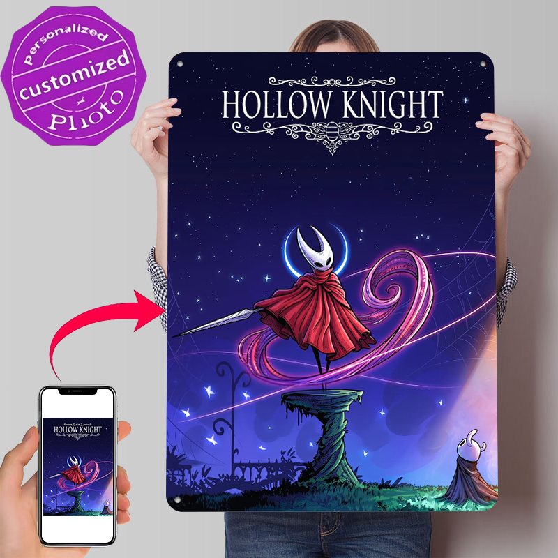 Retro Knight Gaming - Póster de Metal de Hollow Knight,