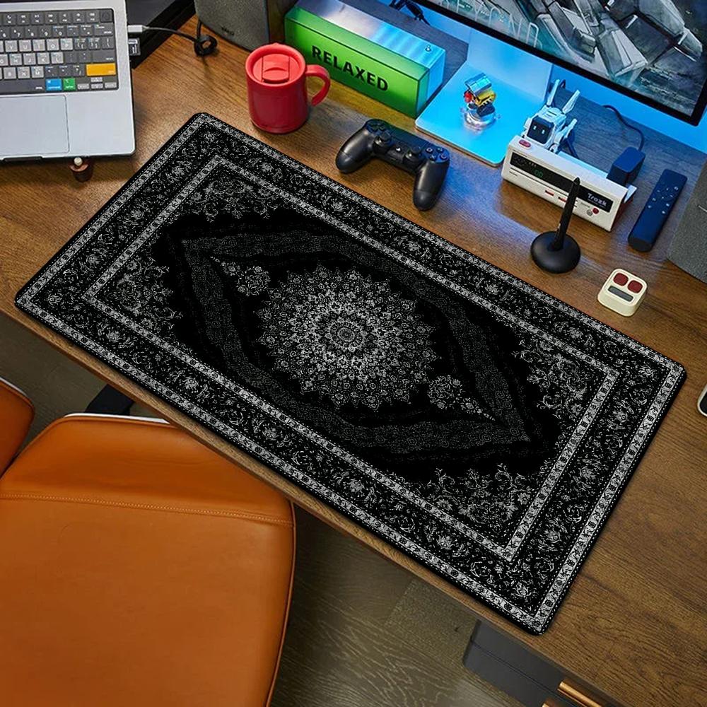 Retro Gaming Style - Alfombra persa negra nueva, alfombrilla de