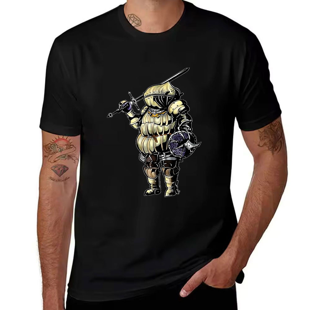 Retro Knight Gaming - Camiseta de Manga Corta de Algodón