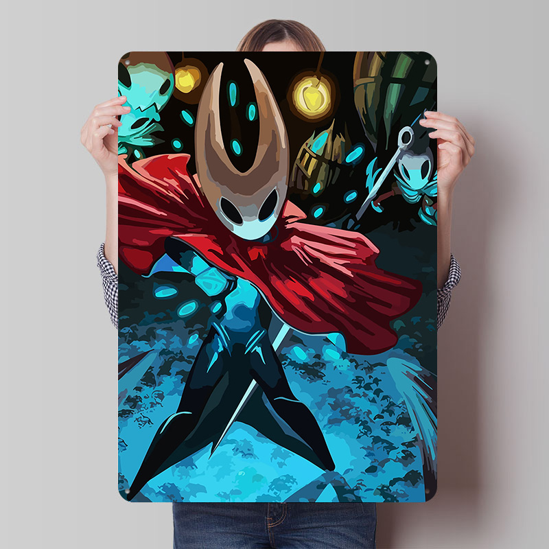 Retro Knight Gaming - Póster Metálico de Hollow Knight, Decoración