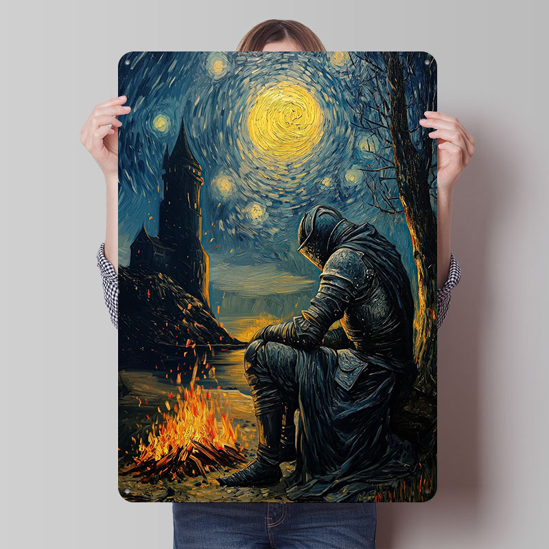 Retro Knight Gaming - Placa de metal Knight By The