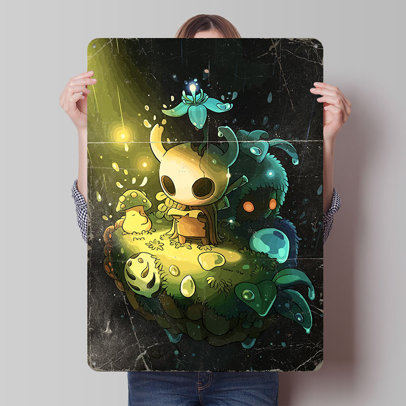 Retro Knight Gaming - Póster de Metal con Personajes de