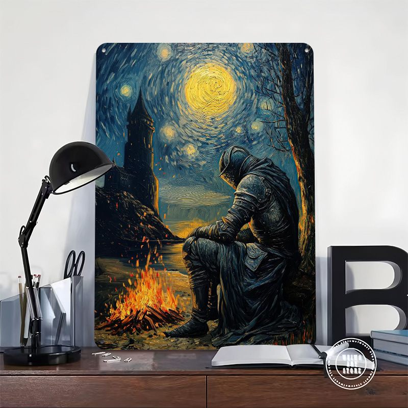 Placa de metal Knight By The B - Retro Knight Gaming reseña y precio