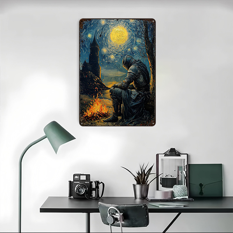 Placa de metal Knight By The B - Retro Knight Gaming reseña y precio